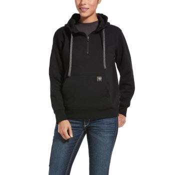 Ariat Rebar Skill Set 1/2 Zip Hoodie Schwarz | QvjeST5U