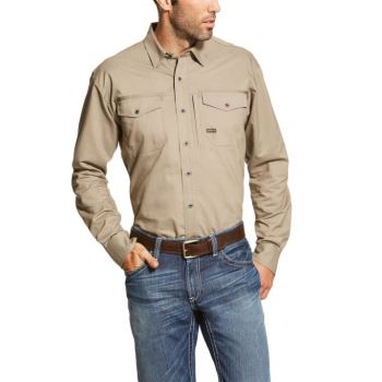 Ariat Rebar Workman Arbeits Shirt Brindle | e8ZWHQ0R