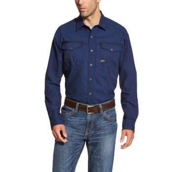 Ariat Rebar Workman Arbeits Shirt Navy | SI9s4t9k