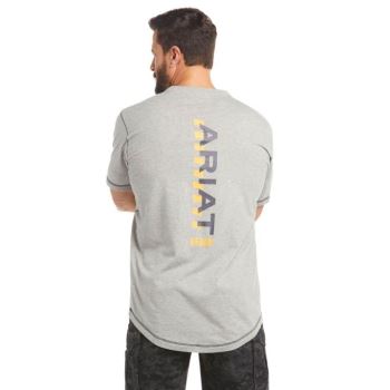 Ariat Rebar Workman Logo T-Shirt Grau | KkqKP9sI