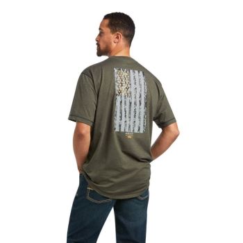 Ariat Rebar Workman Reflective Flag T-Shirt Olivgrün | KnwJ2kpF