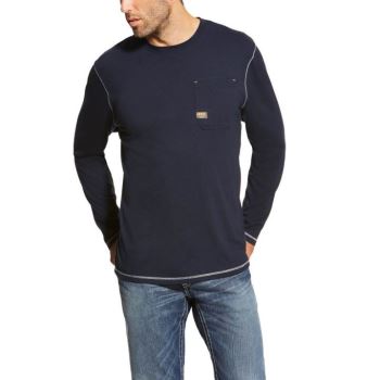 Ariat Rebar Workman T-Shirt Navy | hH77FTrN