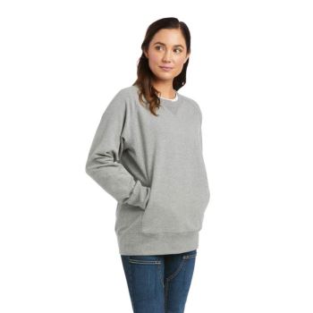 Ariat Rebar Workman Washed Fleece Sweatshirt Grau | bjobEVw5