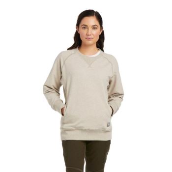 Ariat Rebar Workman Washed Fleece Sweatshirt Oatmeal Heather | oaoX7a3r