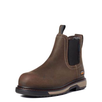 Ariat Riveter Chelsea CSA Wasserdichte Composite Kappe Arbeits Boot Dunkelbraun | i0a4tU7k