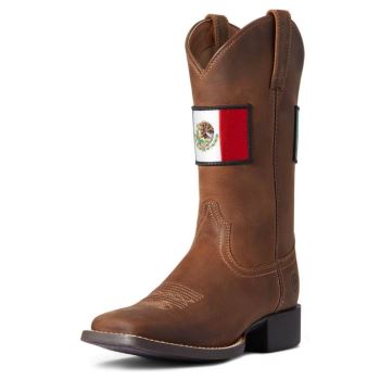 Ariat Round Up Orgullo Mexicano Western Boot Braun | sQxnwAX5