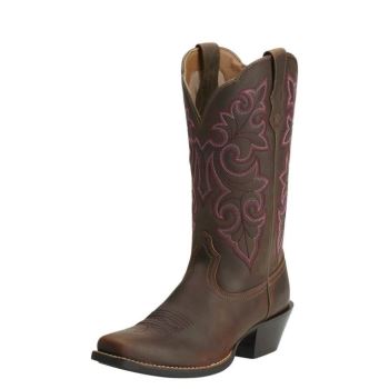 Ariat Round Up Square Kappe Western Boot Braun | UbjfTz8Q