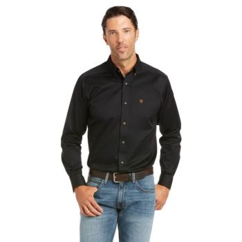 Ariat Solid Twill Fitted Shirt Schwarz | eV6SCGoJ