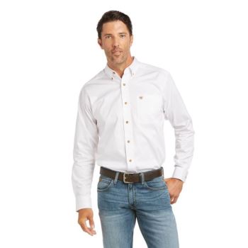 Ariat Solid Twill Fitted Shirt Weiß | 2oSus3w3