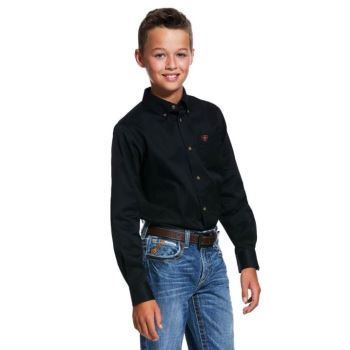 Ariat Solid Twill Klassische Fit Shirt Schwarz | 9UhxhKHG