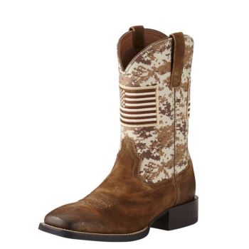 Ariat Sport Patriot Western Boot Antique Mocha Suede | w4HIq74a