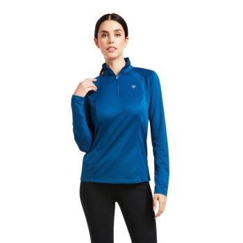 Ariat Sunstopper 2.0 1/4 Zip Baselayer Blau | RuR7eN16