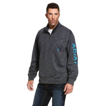 Ariat Team Logo 1/4 Zip Sweatshirt Tiefesgrau | 6q3ulY9E