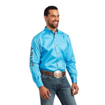 Ariat Team Logo Twill Klassische Fit Shirt Riviera /Leather Tool | m87HkUlD