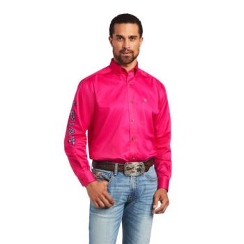 Ariat Team Logo Twill Klassische Fit Shirt Rosa | uVgDdsb9