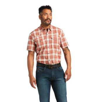 Ariat VentTEK Western Fitted Shirt Baked Clay Plaid | rvY7FGmH