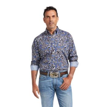 Ariat Wrinkle Free Cormac Klassische Fit Shirt Smoked Pearl | KFEfnqie