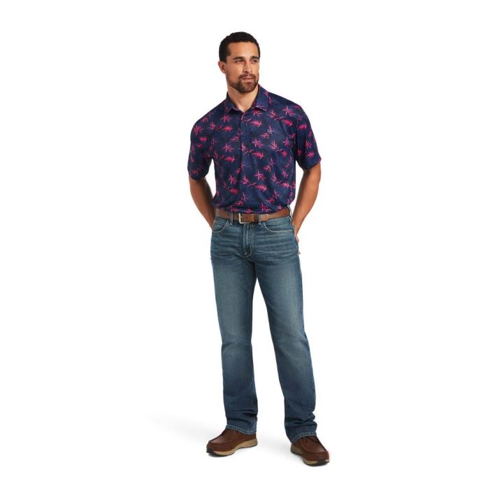 Ariat All Over Print Polo Navy | VDGzIXvk