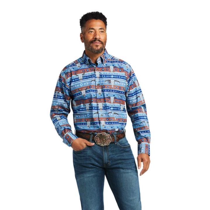 Ariat Amir Klassische Fit Shirt Blau | UvP2r28G