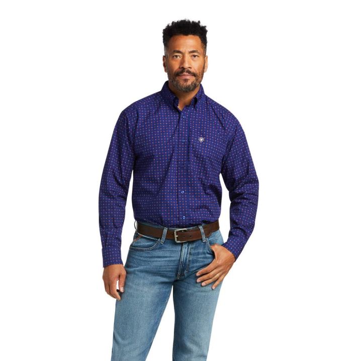 Ariat Antonio Klassische Fit Shirt Blau | khxKLwe2