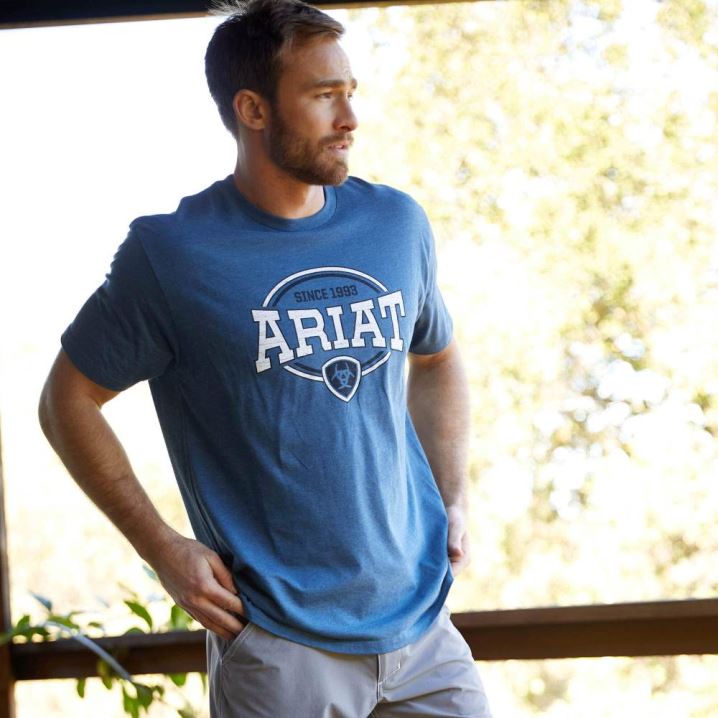 Ariat Ariat 93 Shield T-Shirt Blau | yecquvjN