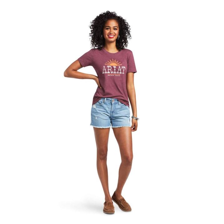 Ariat Ariat Amarillo T-Shirt Bordeaux | Xmexxert