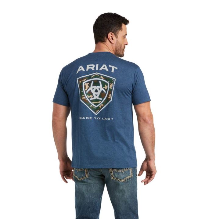 Ariat Ariat Artillery T-Shirt Blau | O8gW5Qhy