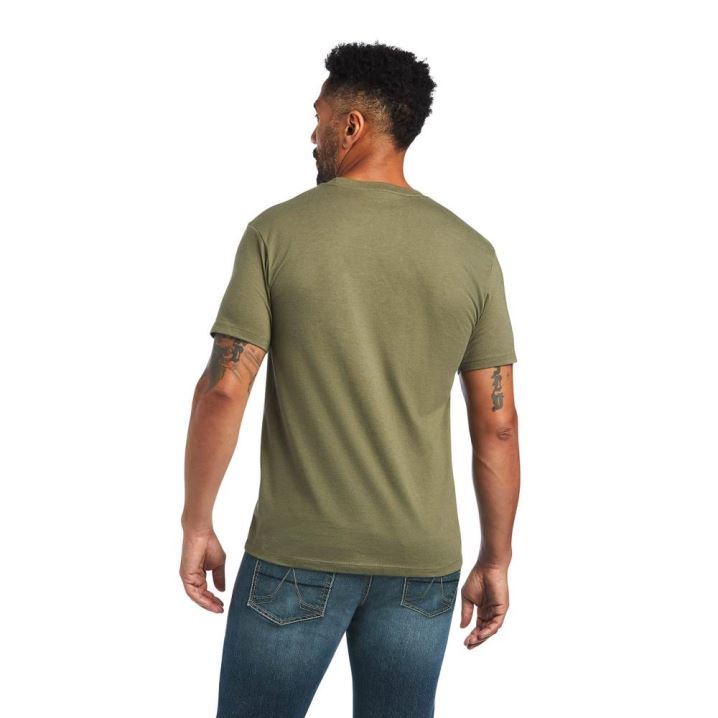 Ariat Ariat Barbed Wire T-Shirt Military Heather | WiRY15aD