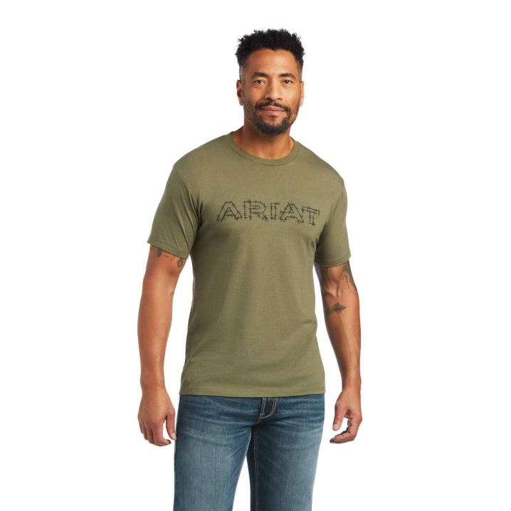 Ariat Ariat Barbed Wire T-Shirt Military Heather | WiRY15aD