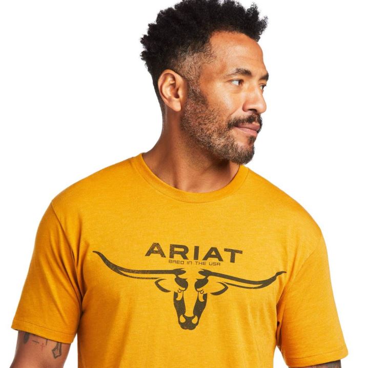 Ariat Ariat Bred in the USA T-Shirt Buckthorn Heather | qfwSvyWj