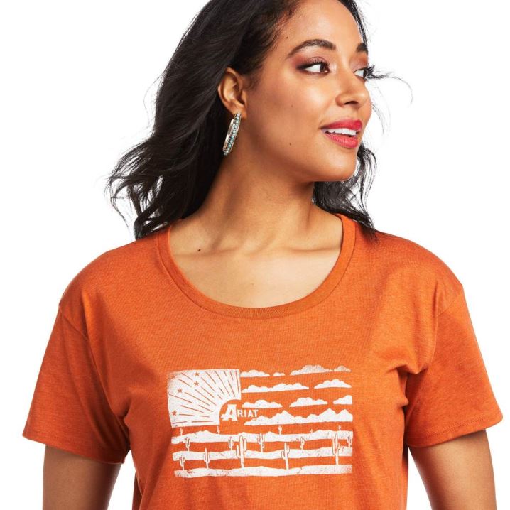 Ariat Ariat Desert Flag T-Shirt Adobe Heather | XUTmoH8r