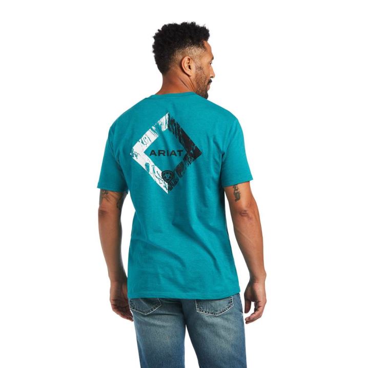 Ariat Ariat Diamond Wood T-Shirt Türkis Grün | 613uYLSp