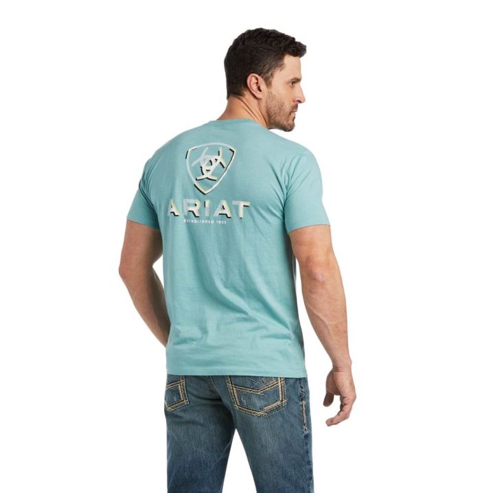 Ariat Ariat Glitch T-Shirt Blau | UVHFRinn