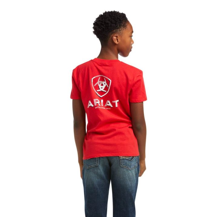 Ariat Ariat Glitch T-Shirt Rot | zIR3AIf4