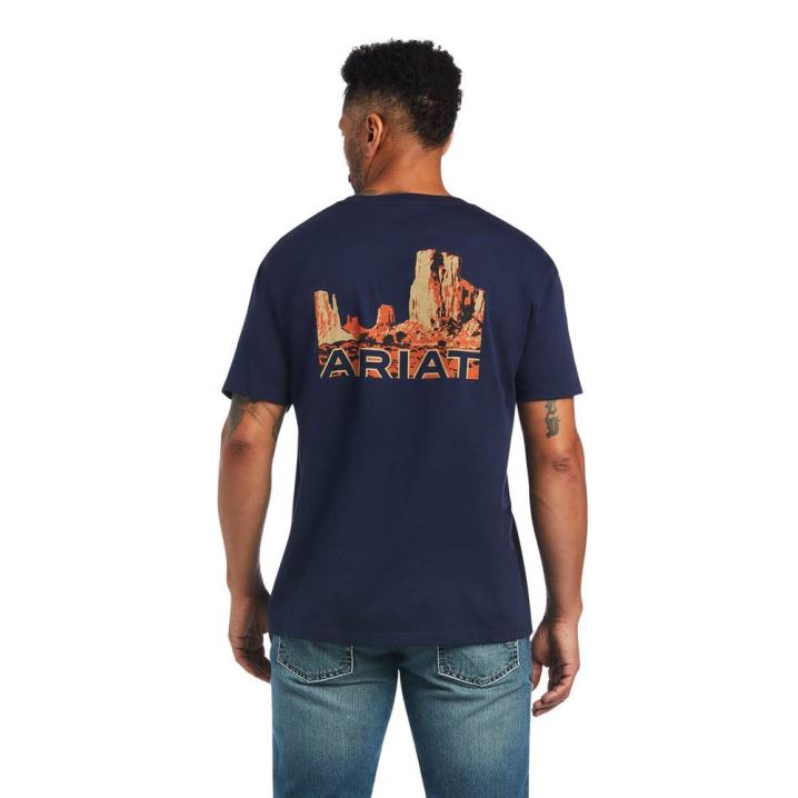 Ariat Ariat Monument Sunset T-Shirt Navy | xOHLqBIn