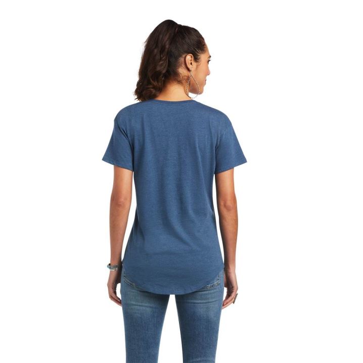 Ariat Ariat Moo SA T-Shirt Blau | qAoUWZ7r