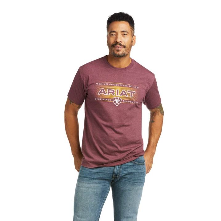 Ariat Ariat Premium Wave T-Shirt Bordeaux | bzeILDUK