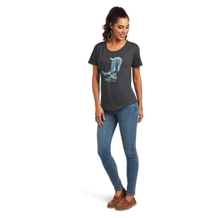 Ariat Ariat Soaring Boot T-Shirt Grau | awDvkbJ0