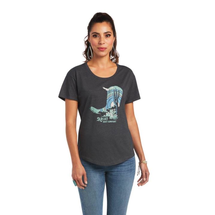 Ariat Ariat Soaring Boot T-Shirt Grau | awDvkbJ0