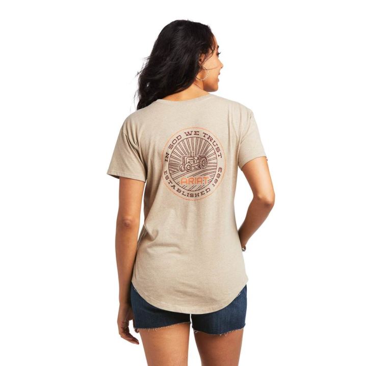 Ariat Ariat Sod Tractor T-Shirt Oatmeal Heather | bchf15I3