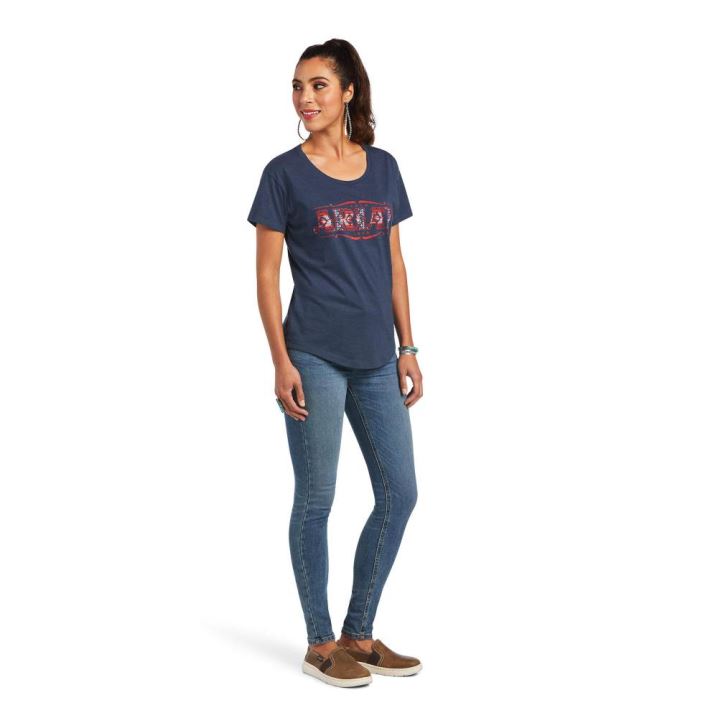 Ariat Ariat Sonora Logo T-Shirt Navy | CI3bQrXf