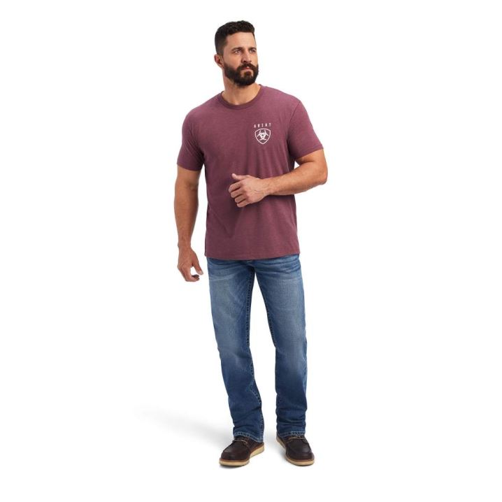 Ariat Ariat Vertical Freedom T-Shirt Bordeaux | clzgcUCz