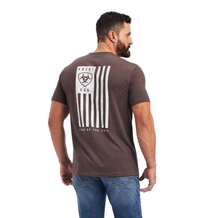 Ariat Ariat Vertical Freedom T-Shirt Braun | HNkwkybk