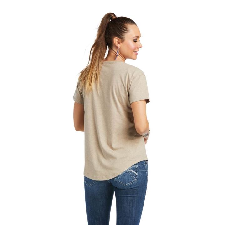 Ariat Ariat Wordmark Tee Oatmeal Heather | ZJAWtlGk