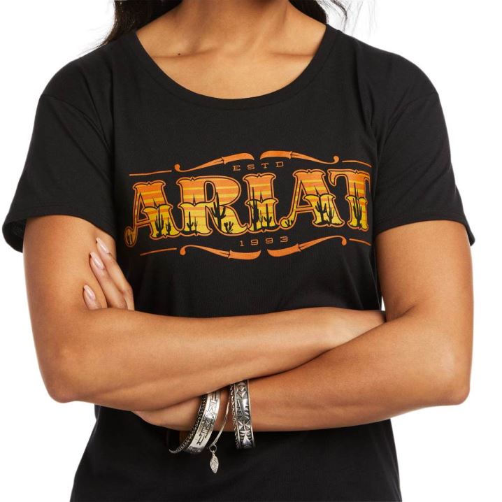 Ariat Ariat Wordmark Tee Schwarz | i8oMy5ly