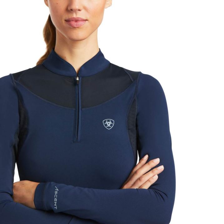 Ariat Ascent 1/4 Zip Baselayer Navy | Lh2rJYF4