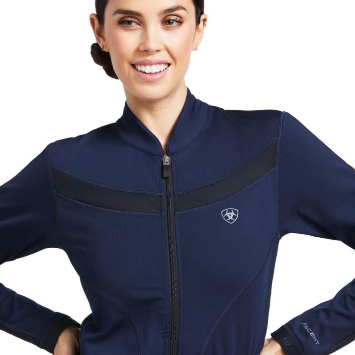 Ariat Ascent Full Zip Sweatshirt Navy | SMJCr2Vb