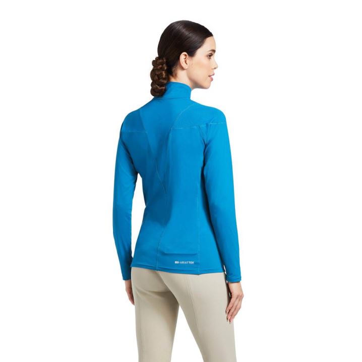 Ariat Auburn 1/4 Zip Baselayer Blau | WGaSRpzv