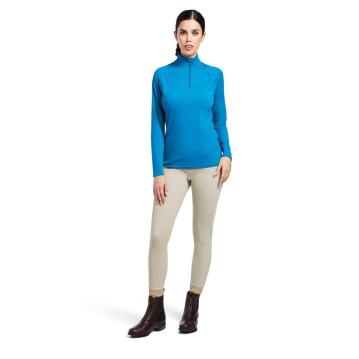 Ariat Auburn 1/4 Zip Baselayer Blau | WGaSRpzv