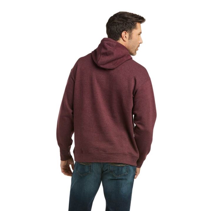 Ariat Basic Hoodie Sweatshirt Malbec Heather Raised Ariat | pjsV51K4